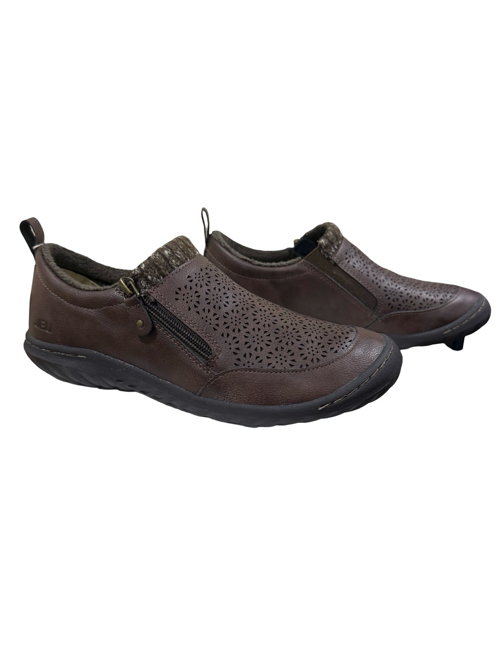 JBU Women’s Dark Brown Perforated Slip-On Memory Foam shoes